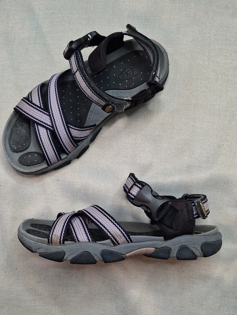 Keen Women's Casual Strappy Sandals - Black & Light Gray